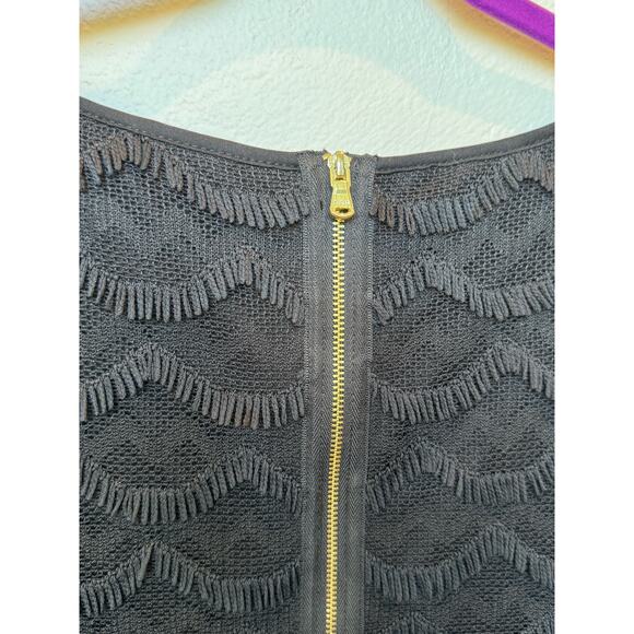 Guess Eyelash Fringe Sleeveless Bodycon Mini Sheath Dress Black Women's Size 6 - Picture 8 of 8